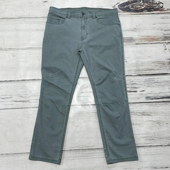 Eddie Bauer Jeans NWT Flex Diamond Dobby Green Slim Size 38x30 - Picture 3 of 12